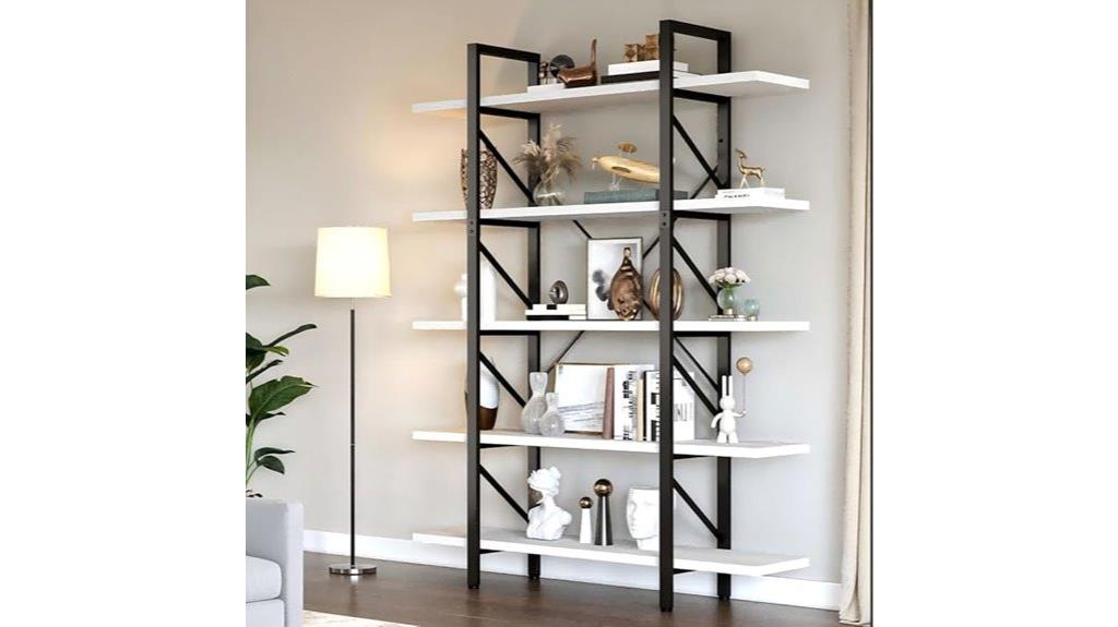 five tier tall bookshelf