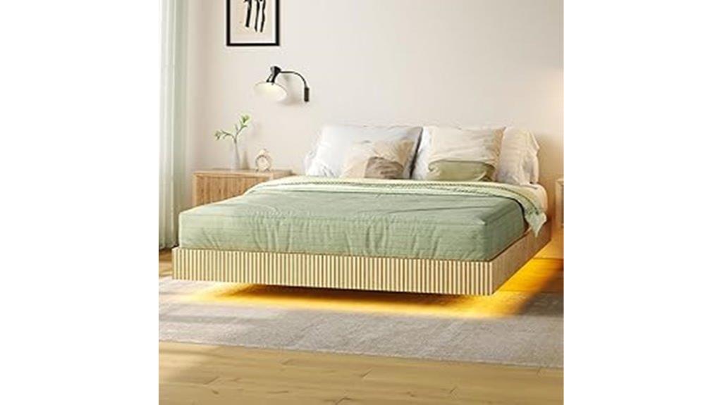 floating led bed frame
