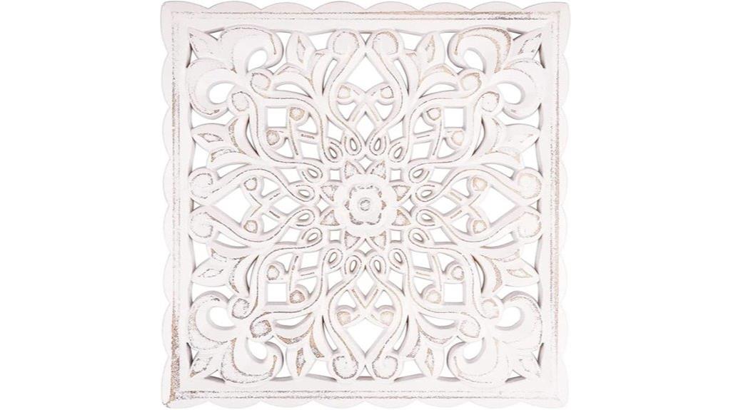 floral carved wooden wall