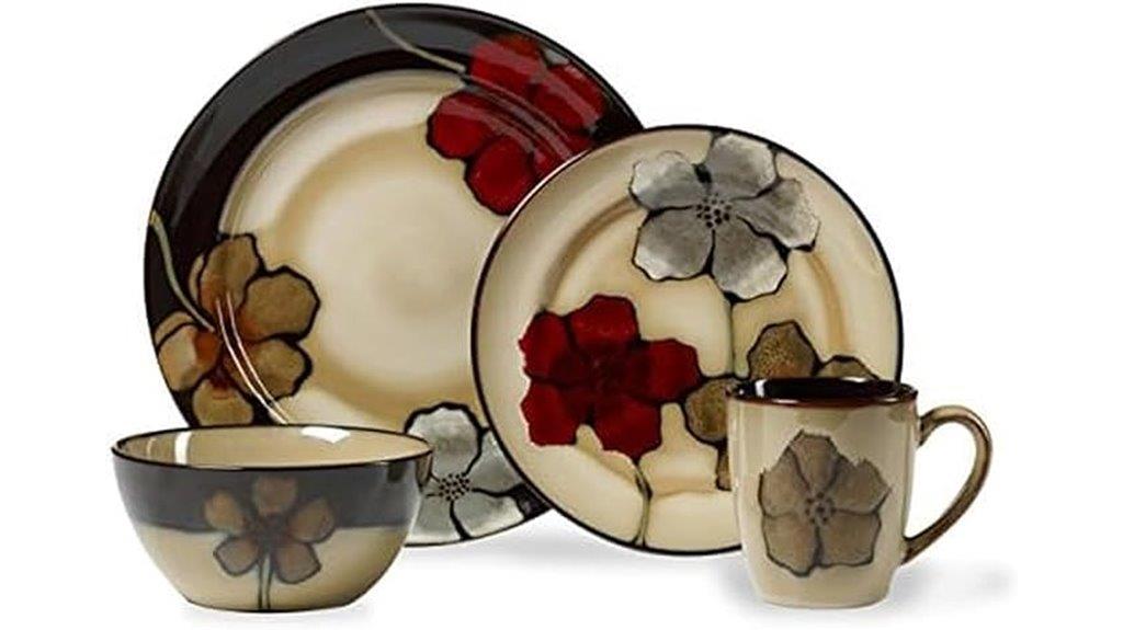 floral ceramic dinnerware set
