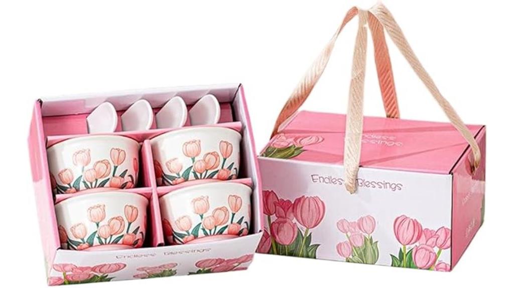floral tulip ceramic set