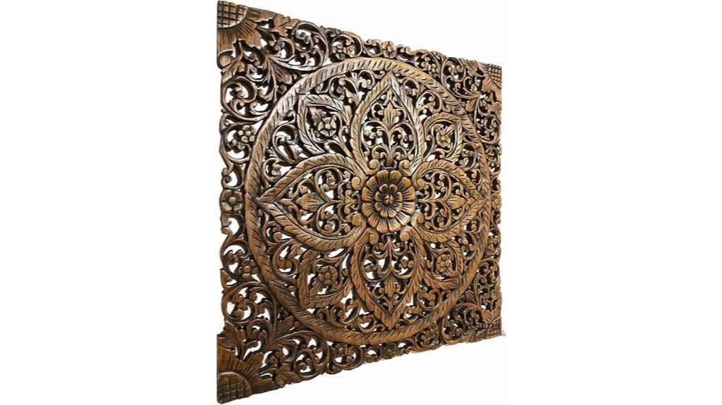 floral wood carved panel