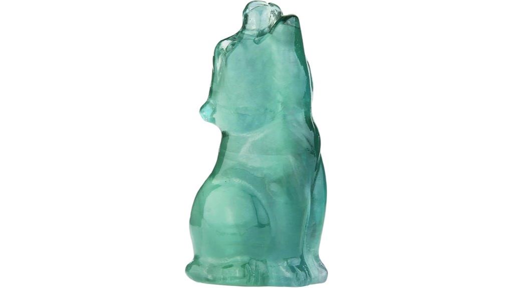 fluorite wolf crystal figurines