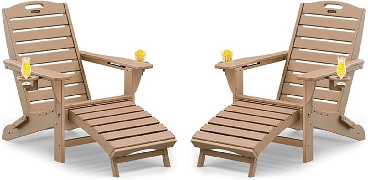 foldable adirondack chairs pair