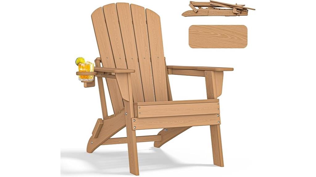 foldable adirondack with cup holder