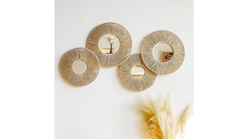 four pack wicker wall baskets