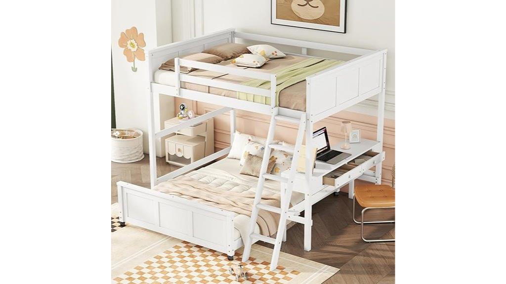 full bunk bed with desk