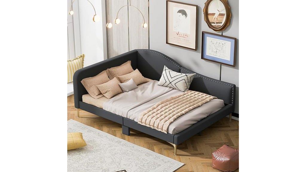 full size daybed with gold legs