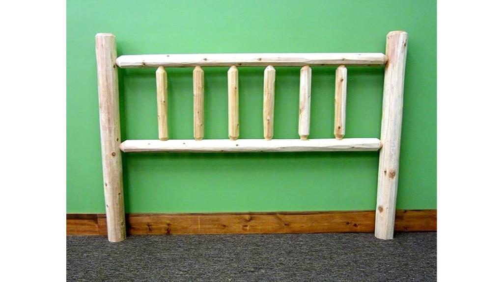 full size log headboard