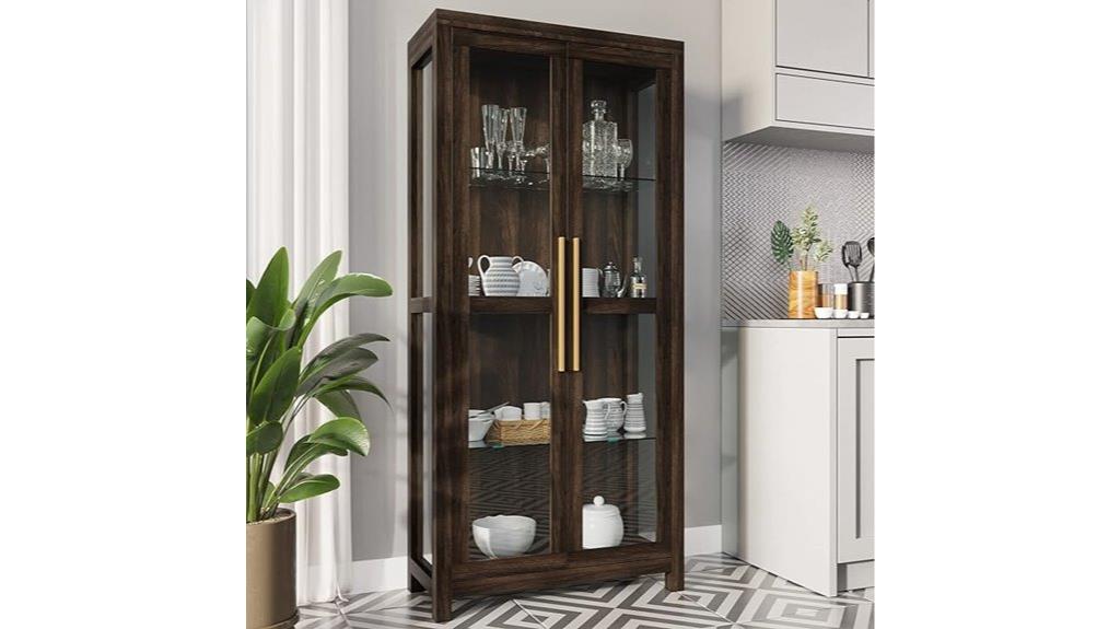 glass cabinet with tempered doors