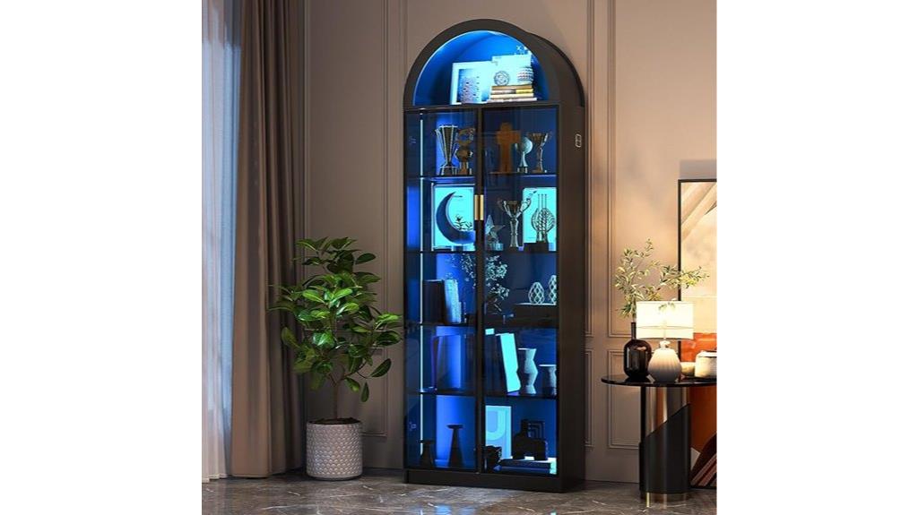 glass fronted storage cabinet