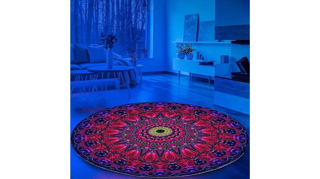 glow in dark round rug