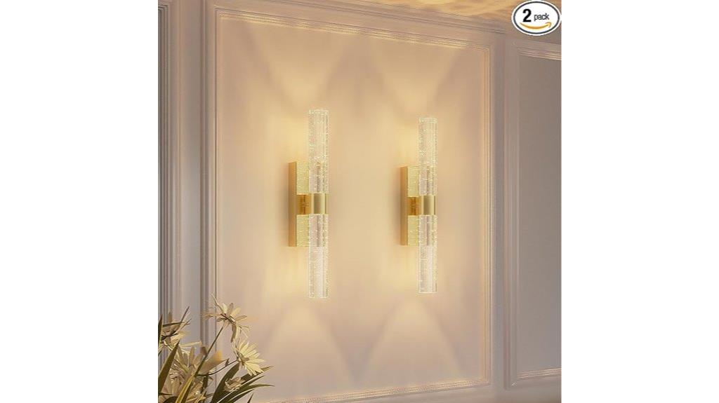 gold battery wall sconces