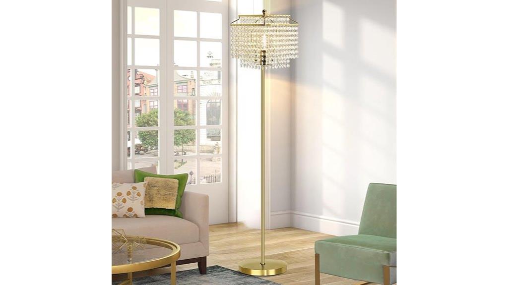 gold crystal floor lamp