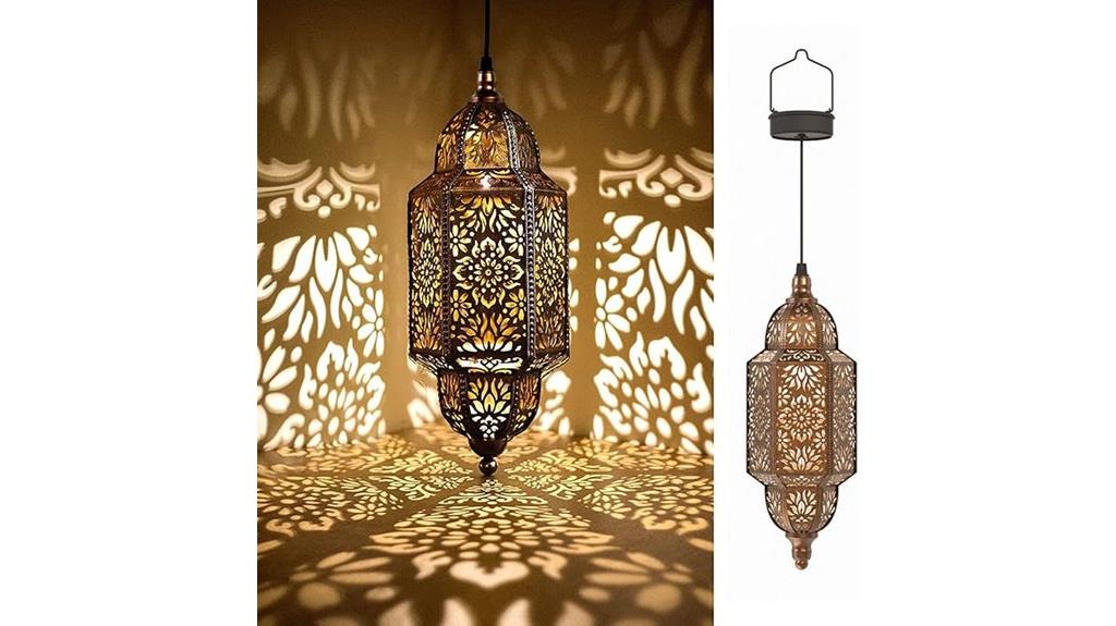 gold solar garden lantern