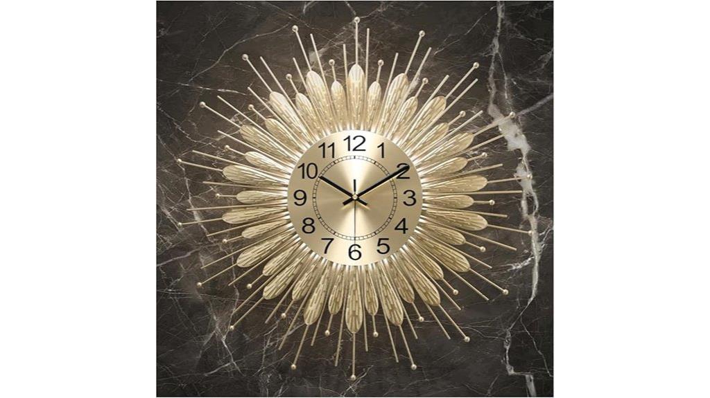 gold sunburst wall clock