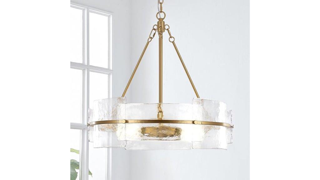 gold textured glass chandelier