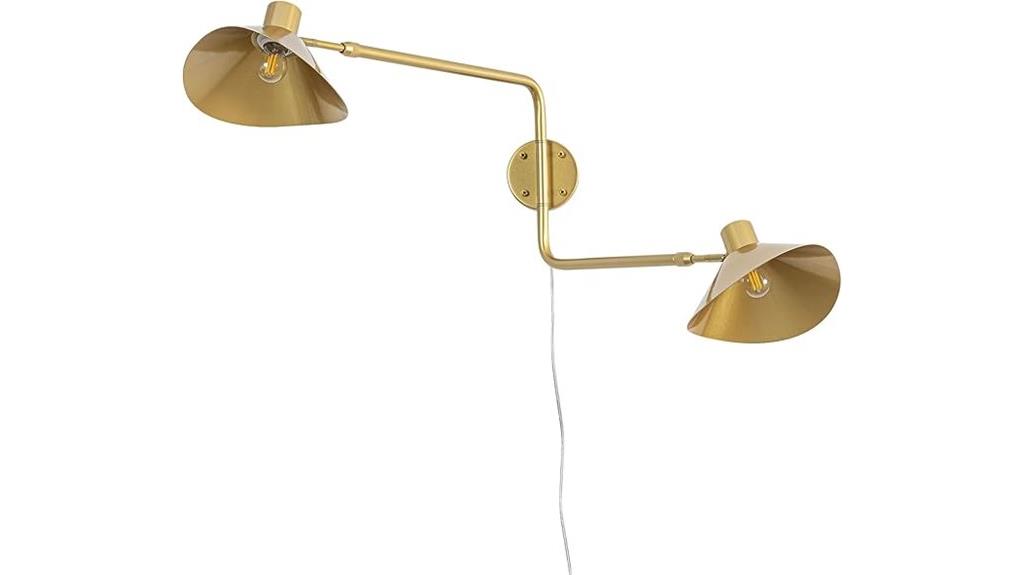 gold wall sconce with swing