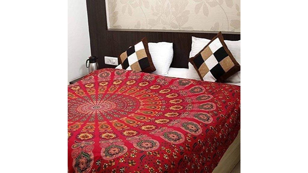 golden red peacock wall hanging