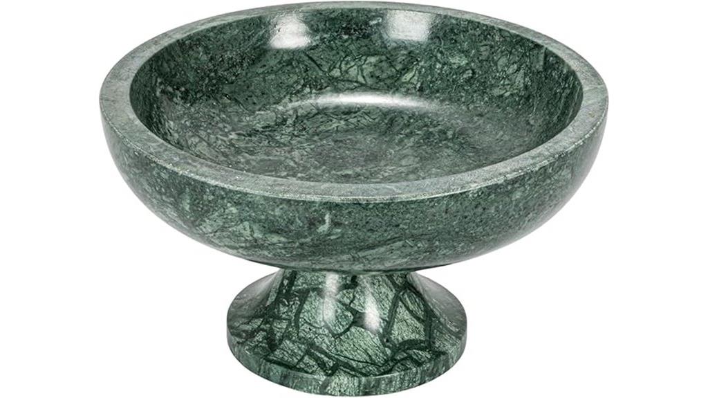 green marble pedestal bowl