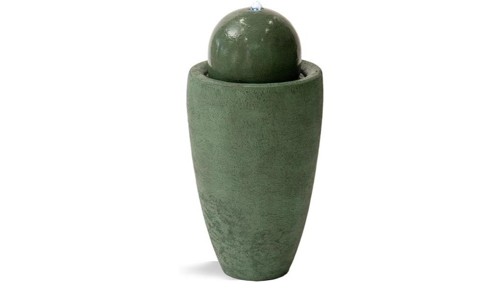 green round stone fountain