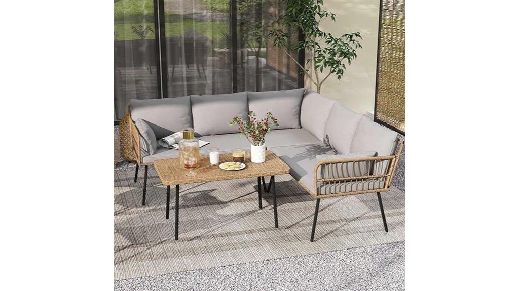 grey outdoor sectional sofa