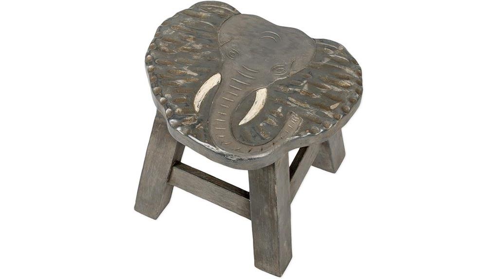 hand carved acacia elephant stool