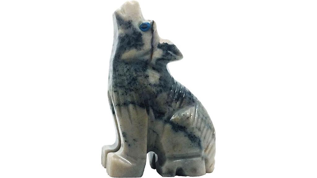 hand carved soapstone wolf charm