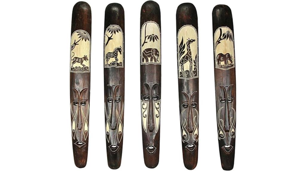 hand carved tribal mask set