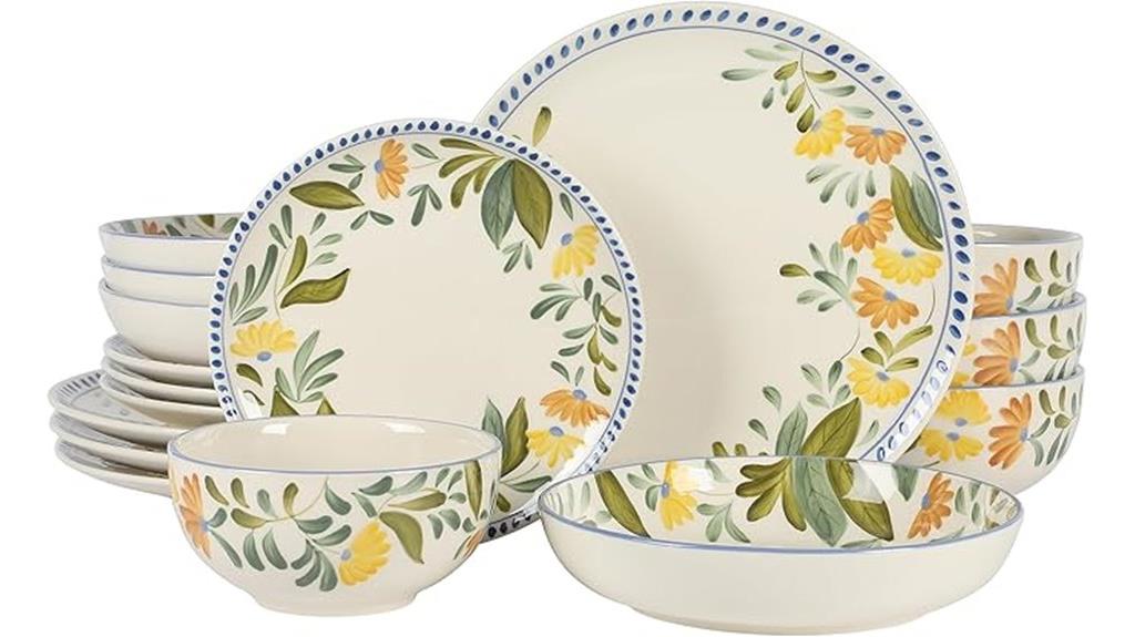 hand painted stoneware dinnerware