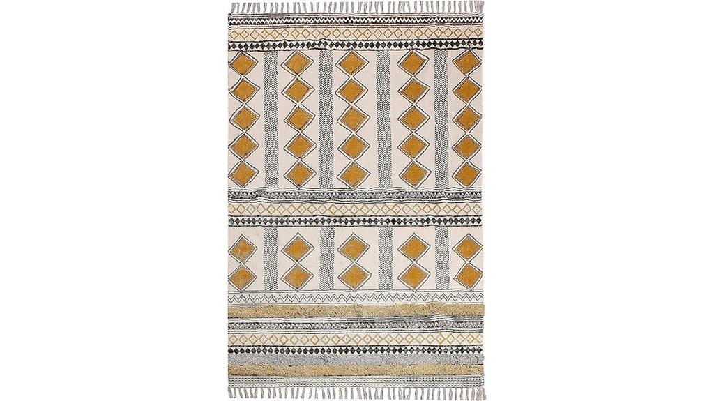handcrafted cotton block rug