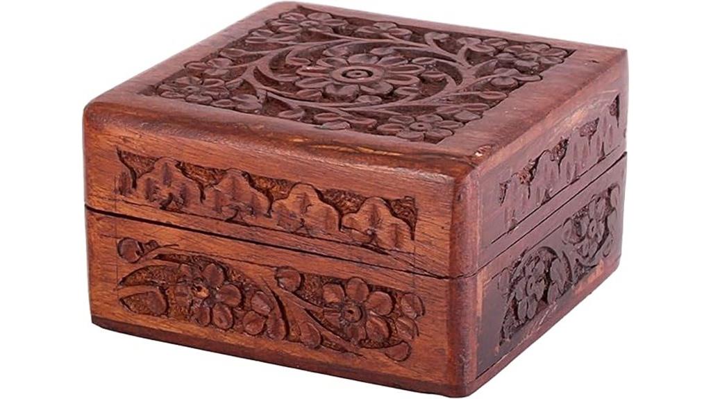 handcrafted floral wooden box