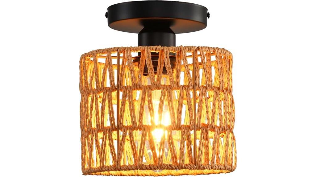 handcrafted rattan ceiling light