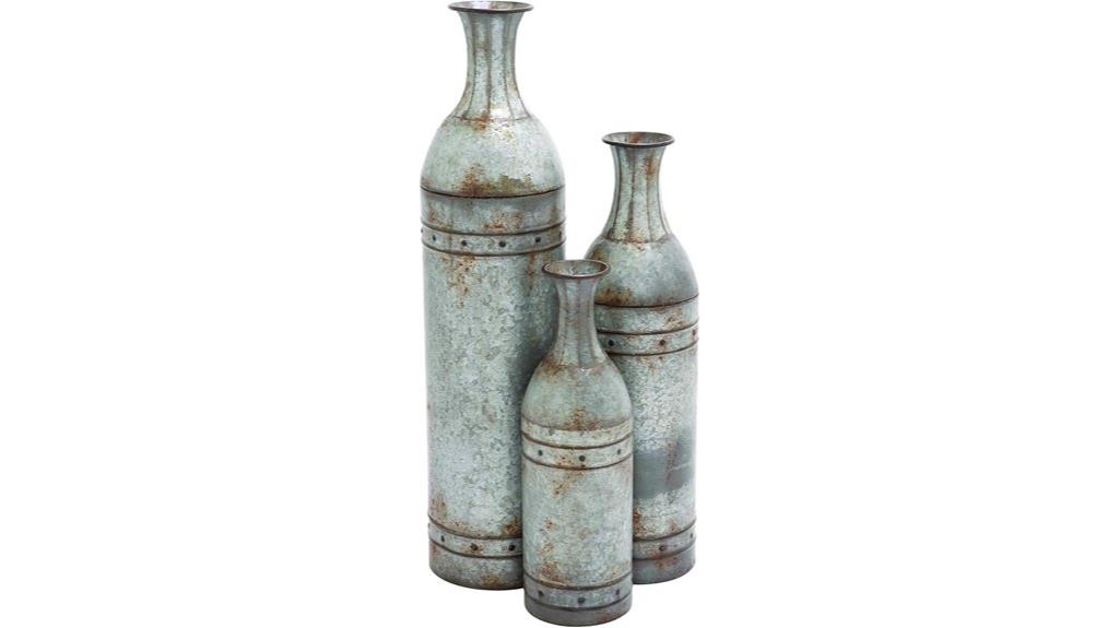 handmade metal vase set