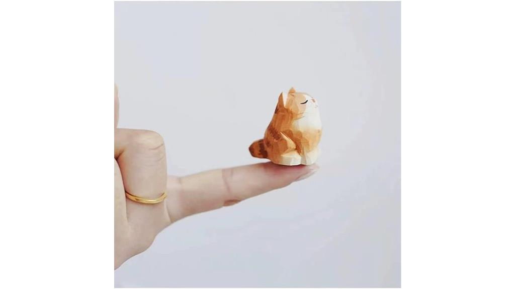handmade wooden cat figurines