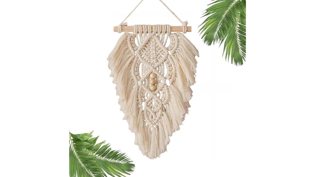 handwoven leaf wall art