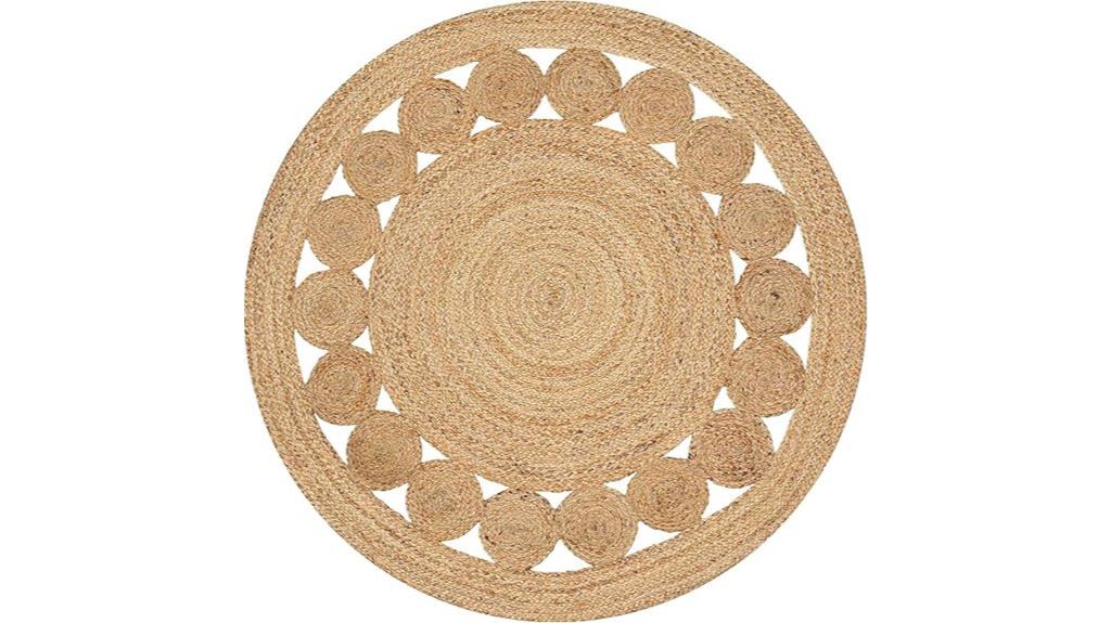 handwoven round jute rug