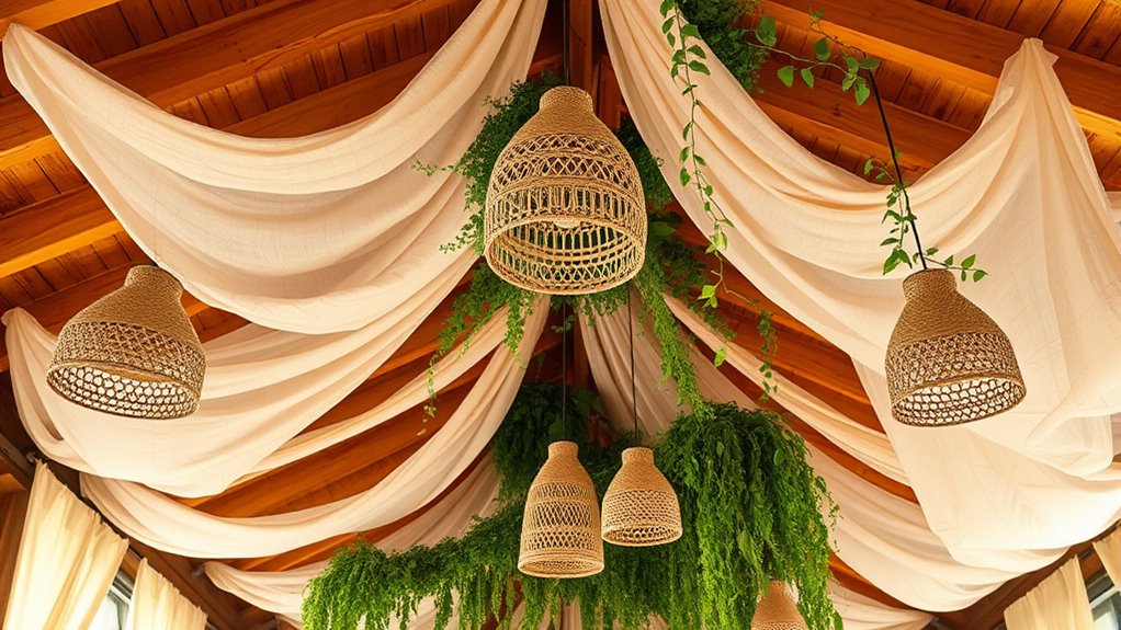 harmonious boho ceiling design