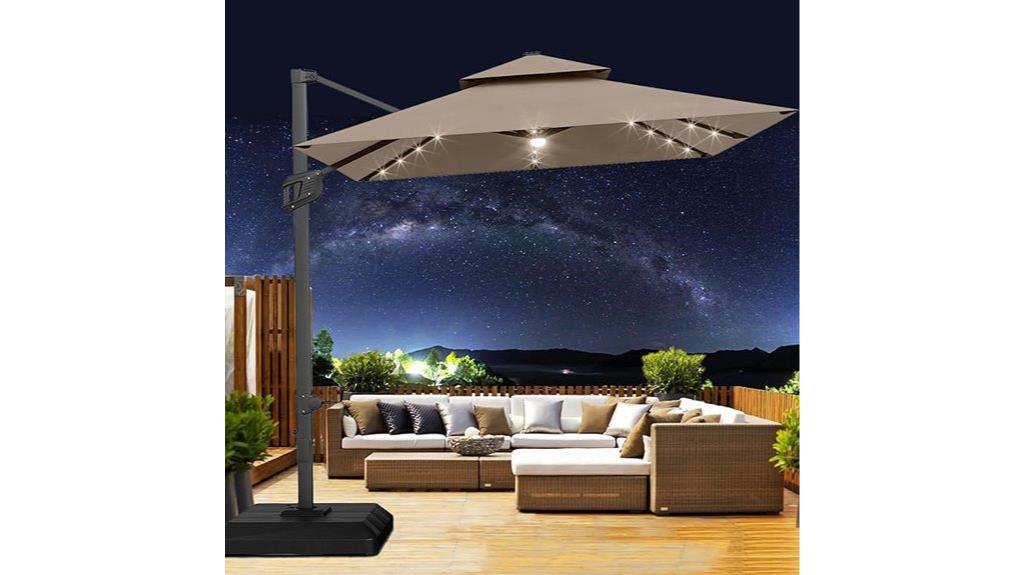 heavy duty solar patio umbrella