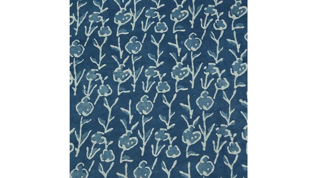 indian blue hand printed cotton