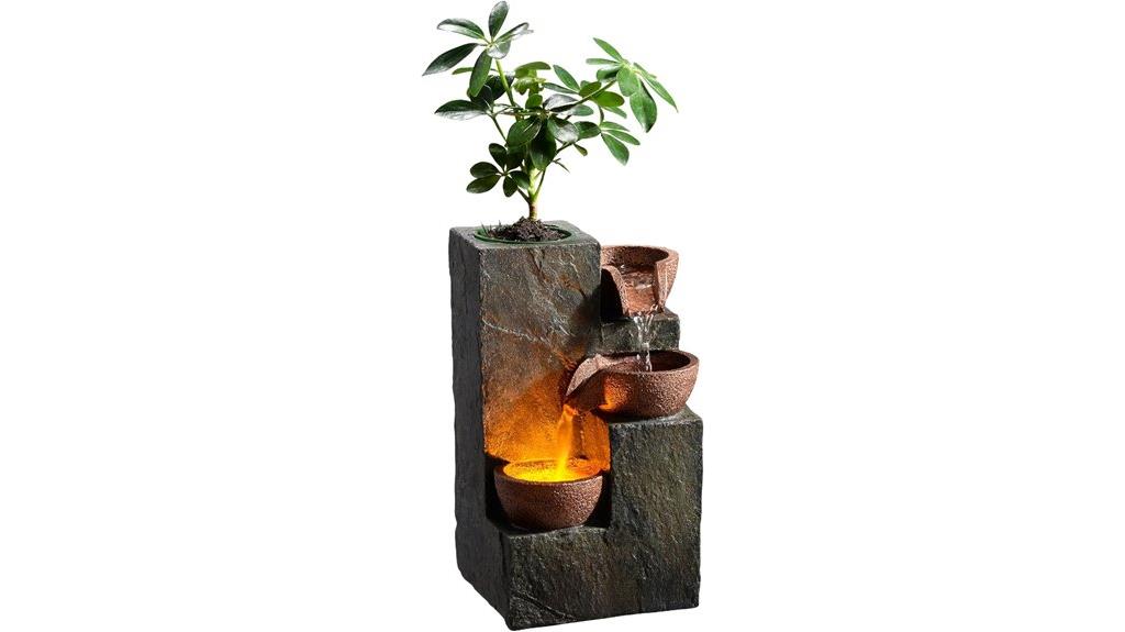 indoor fountain with lights
