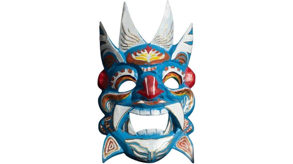 intricately handcrafted wooden mask
