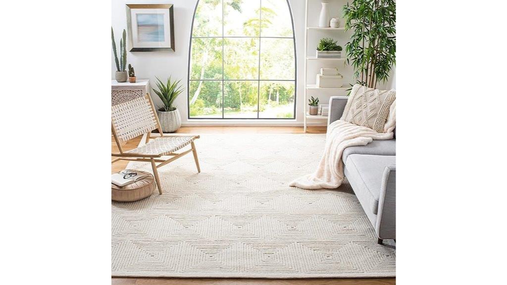 ivory textural rug size