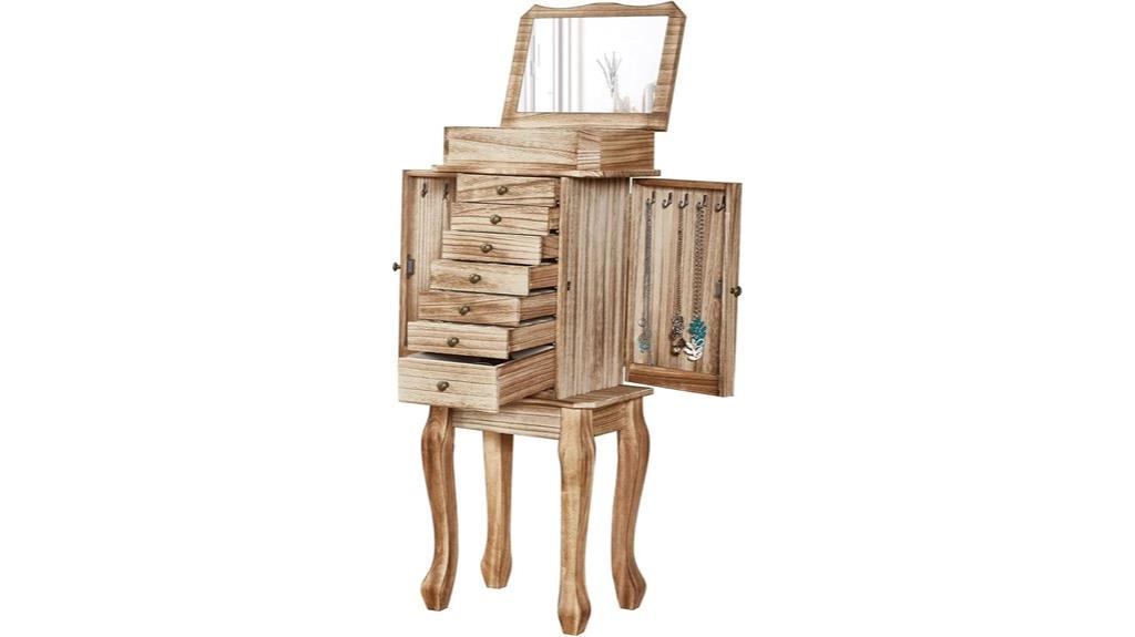 jewelry armoire with mirror