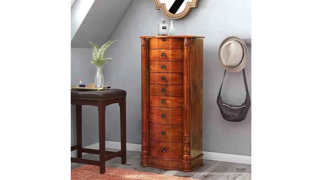 jewelry armoire with mirror