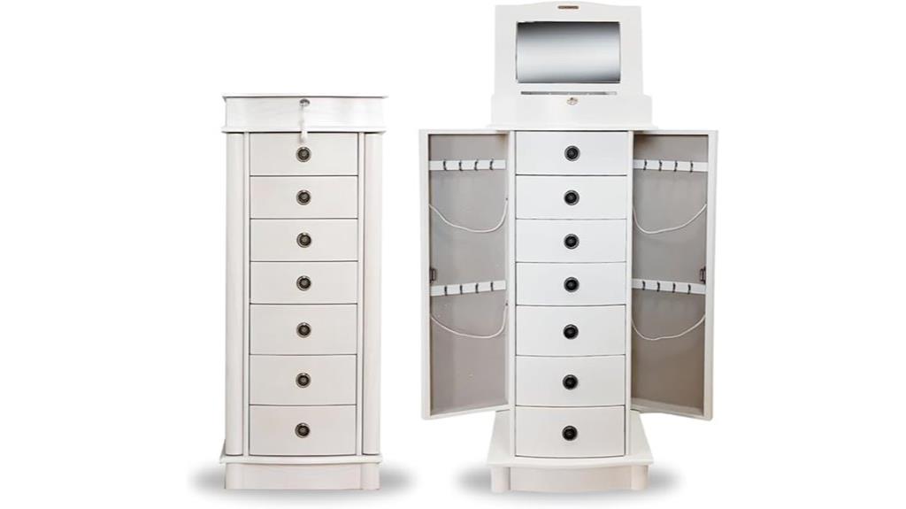 jewelry armoire with mirror