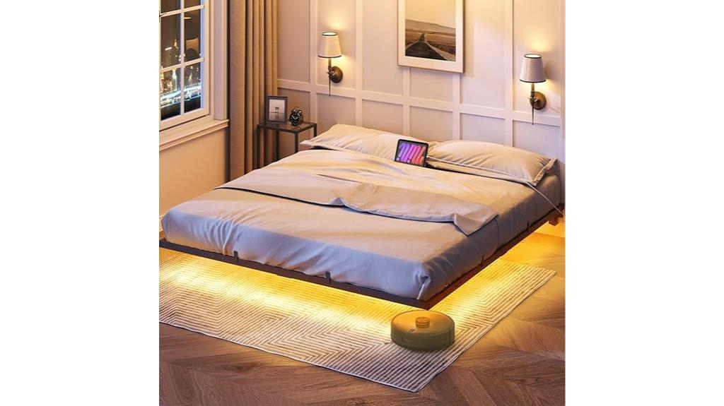 king bed frame with lights