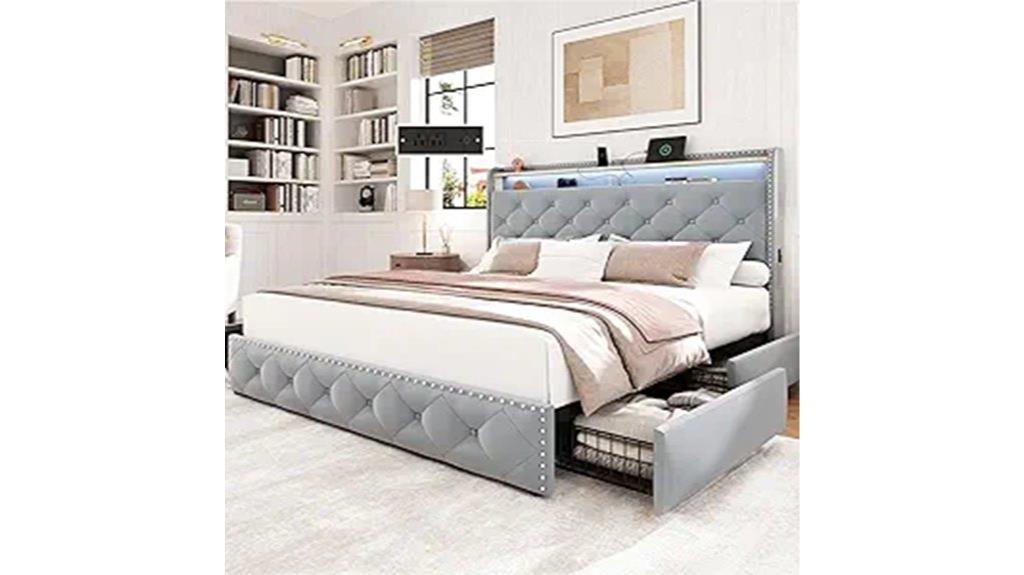 king size storage bed