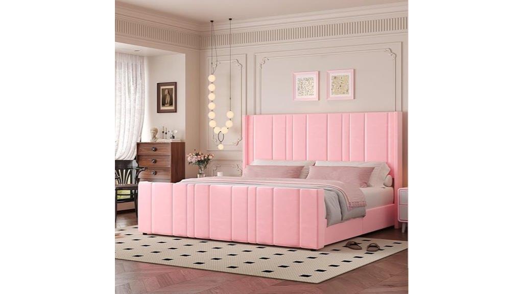 king size upholstered bed