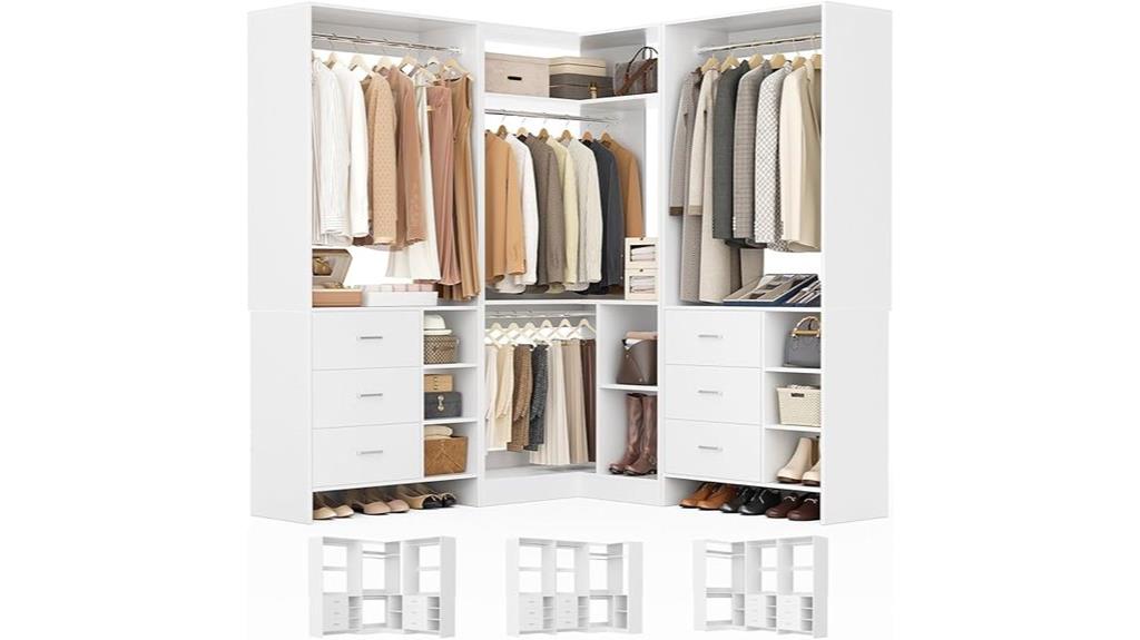 l shaped closet organizer